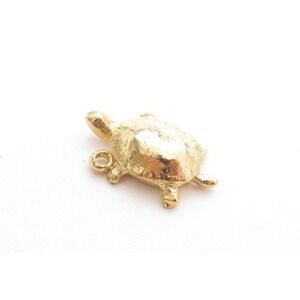 Vintage Gold Toned Turtle Reptile Animal Charm‎